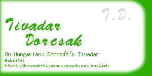 tivadar dorcsak business card